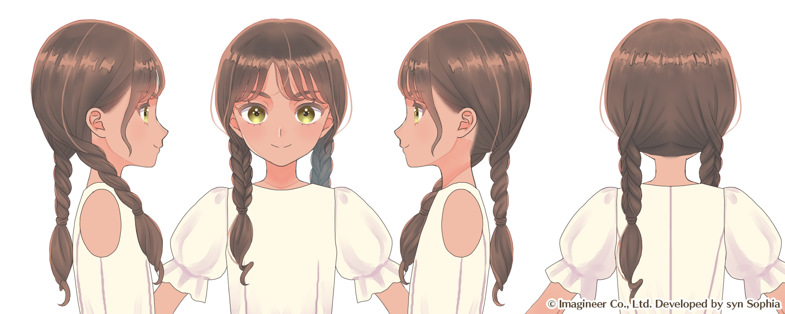 ライラの顔アップ四面図