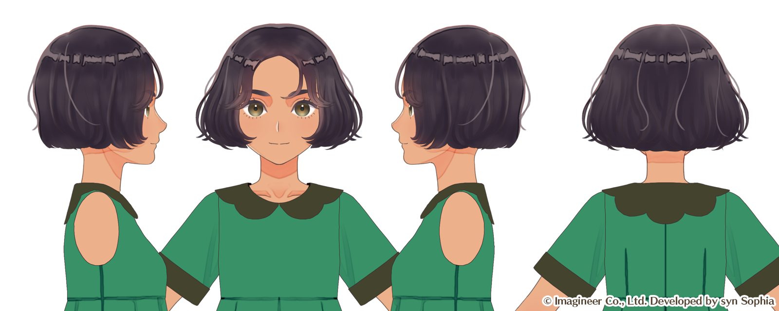 ポーラの顔アップ四面図