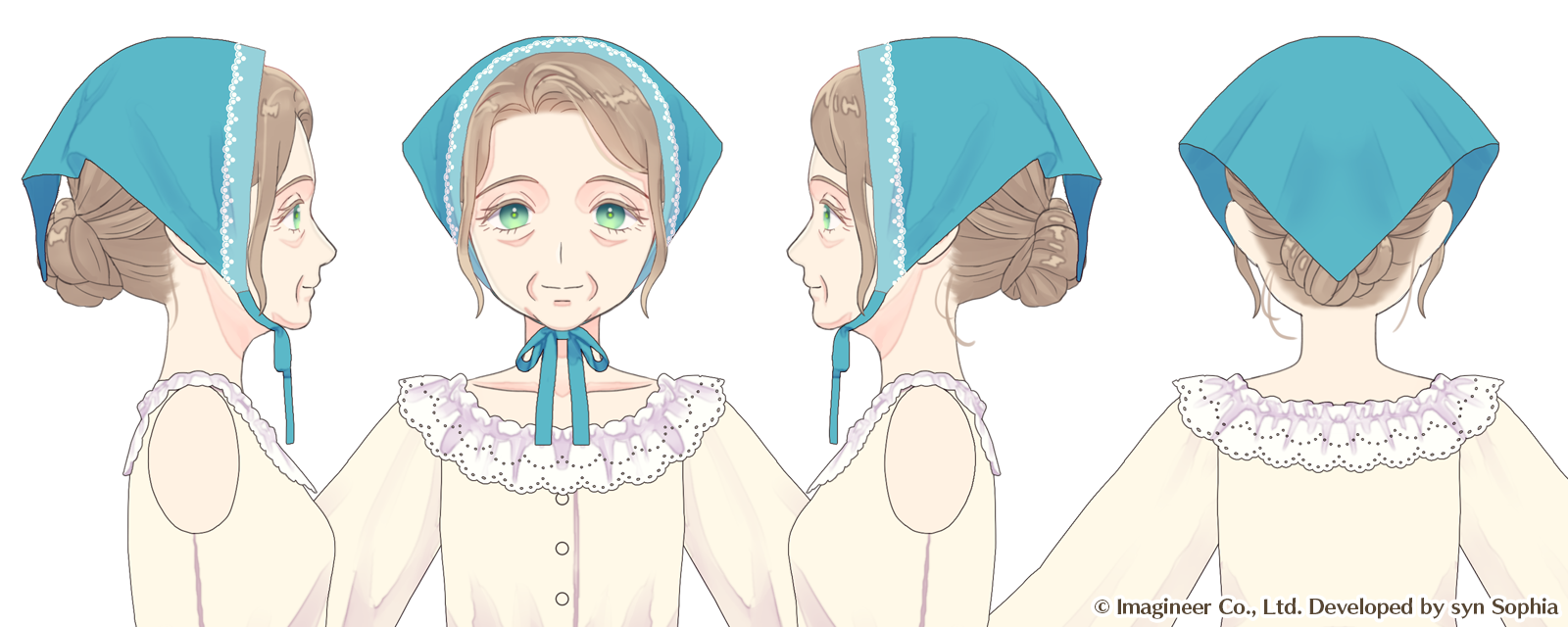 ソージュの顔アップ四面図